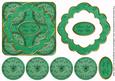 Dark Green Holly Silent Night 3D Rosette Decoupage Topper