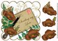 Chocolate Poppy Sending My Love 8in Decoupage Topper
