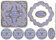 Blue Holly Across the Miles 3D Rosette Decoupage Topper