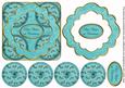 Teal Holly Best Wishes 3D Rosette Decoupage Topper