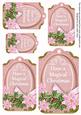 Pastel Pink Poinsettia Magical Christmas Tag Sheet