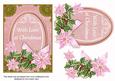 Pink Poinsettia with Love 7x5in Oval Step by Step