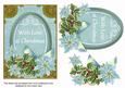 Teal Poinsettia with Love 7x5in Oval Step by Step