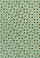 Teal Ditsy Heart Gold A4 Backing Paper