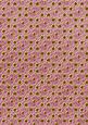 Cerise Ditsy Heart Gold A4 Backing Paper