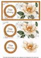 Peach Magnolia Happy Birthday Floral Dl Decoupage Topper
