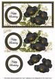 Black Poppy Happy Birthday Dl Decoupage Topper