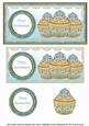 Teal Vintage Cupcake Happy Anniversary Dl Topper