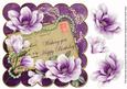 Purple Magnolia Happy Birthday 8in Decoupage Topper
