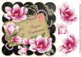 Cerise Blk Magnolia Your Enagagement 8in Decoupage Topper