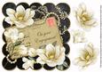 Cream Blk Magnolia Your Enagagement 8in Decoupage Topper