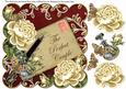 Cream Claret Roses the Perfect Couple 8in Scallop Topper