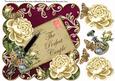 Cream Hot Pink Roses the Perfect Couple 8in Scallop Topper