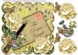 Cream Lemon Roses the Perfect Couple 8in Scallop Topper