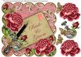 Dpink Pink Roses Bride & Groom 8in Scallop Topper