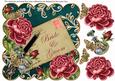 Dpink Petrol Roses Bride & Groom 8in Scallop Topper