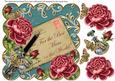 Dpink Teal Roses Best Mum in World 8in Scallop Topper
