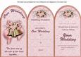 Pink Wedding Bells Wedding Invitation & Rsvp Tri-fold Card