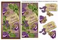 Purple Roses Happy Birthday Dl Topdown Topper