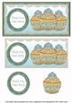 Teal Vintage Cupcake Thank You Dl Topper