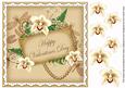Cream Orchids Valentines Day 8in Vintage Topper