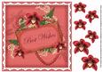 Red Orchids Best Wishes 8in Vintage Topper