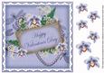 Blue Orchids Valentines Day 8in Vintage Decoupage Topper