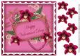 Cerise Orchids Valentines Day 8in Vintage Decoupage Topper