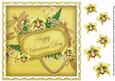 Lemon Orchids Valentines Day 8in Vintage Decoupage Topper