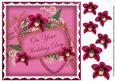 Cerise Orchids Wedding Day 8in Vintage Decoupage Topper