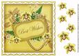 Lemon Orchids Best Wishes 8in Vintage Decoupage Topper