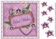 Lilac Orchids Best Wishes 8in Vintage Decoupage Topper