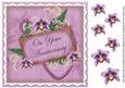 Lilac Orchids Your Anniversary 8in Vintage Decoupage Topper