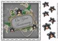 Silver Orchids Your Anniversary 8in Vintage Decoupage Topper