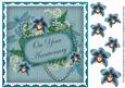 Teal Orchids Your Anniversary 8in Vintage Decoupage Topper