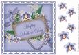 Blue Orchids Happy Mothers Day 8in Vintage Decoupage Topper