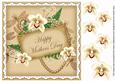 Cream Orchid Happy Mothers Day 8in Vintage Decoupage Topper