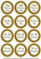 Gold Check Valentine Mix Sentiment Round Toppers