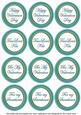 Teal Check Valentine Mix Sentiment Round Toppers