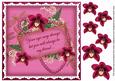 Cerise Orchids Age Change 8in Vintage Decoupage Topper