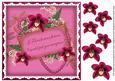 Cerise Orchids If Friends Were. 8in Vintage Decoupage Topper