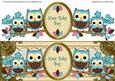 Blue Cream Owls New Baby Boy Large Dl Decoupage Topper