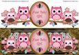 Pink Black Owls New Baby Girl Large Dl Decoupage Topper