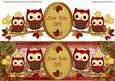 Red Owls New Baby Girl Large Dl Decoupage Topper