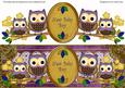 Purple Owls New Baby Boy Large Dl Decoupage Topper