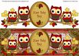 Red Owls New Baby Boy Large Dl Decoupage Topper