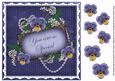 Dark Blue Pansy So Special 8in Vintage Decoupage Topper