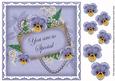 Pblue Pansy So Special 8in Vintage Decoupage Topper