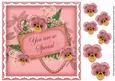 Pink Pansy So Special 8in Vintage Decoupage Topper