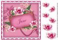 Cerise Magnolia June 8in Vintage Decoupage Topper